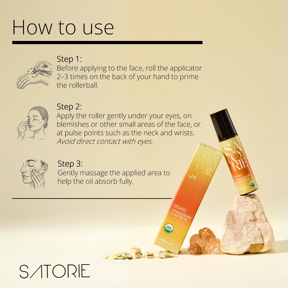 Satorie Face application with rose quartz massage.