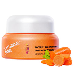 Saturday Skin carrot-rich texture cream bottle for deep hydration and barrier support.