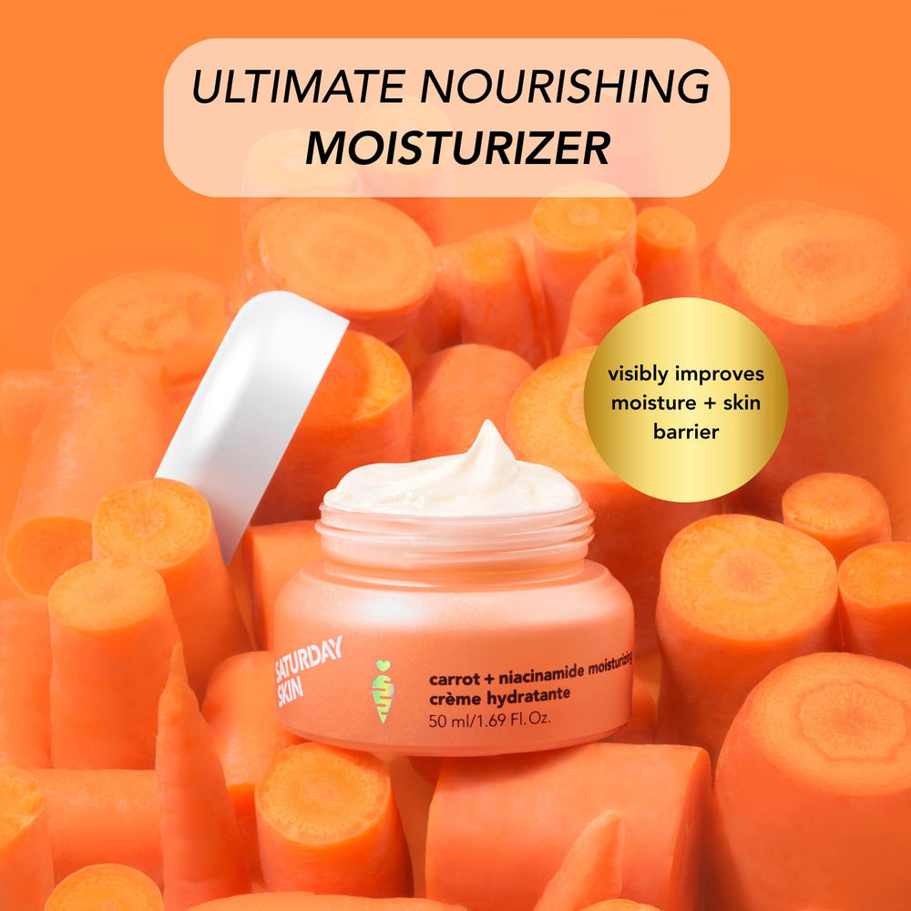 Saturday Skin ceramides-lipids cream jar shows barrier protection for daily environmental exposure.