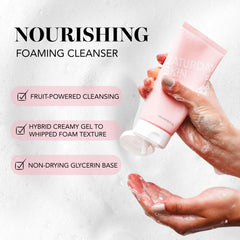 Saturday Skin fragrance-free cleanser packaging designed for sensitive skin.