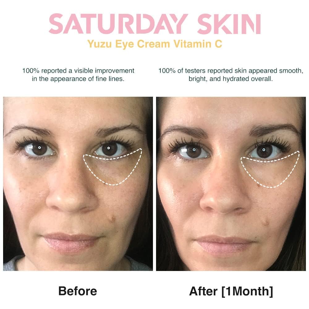 Saturday Skin Yuzu Eye Balm vitamin C brightening effect around the eyes.