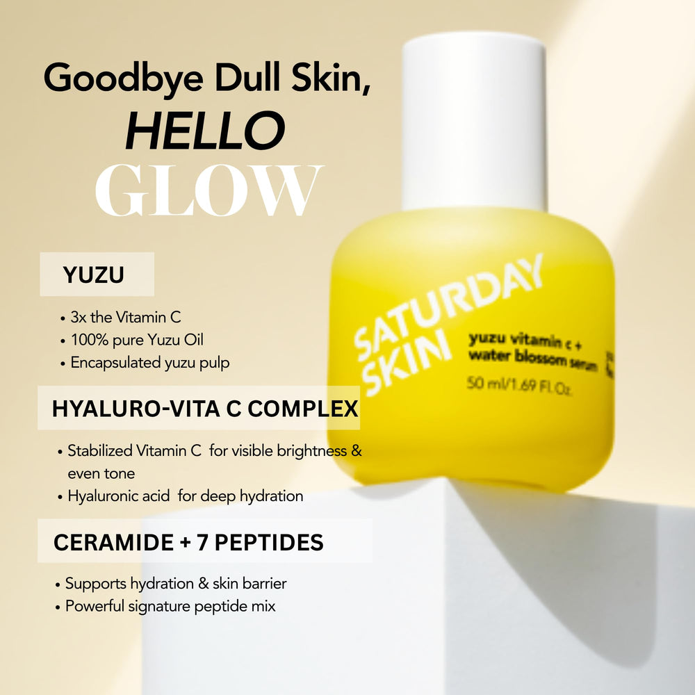 Saturday Skin yuzu microcapsules close-up highlighting antioxidant hydration