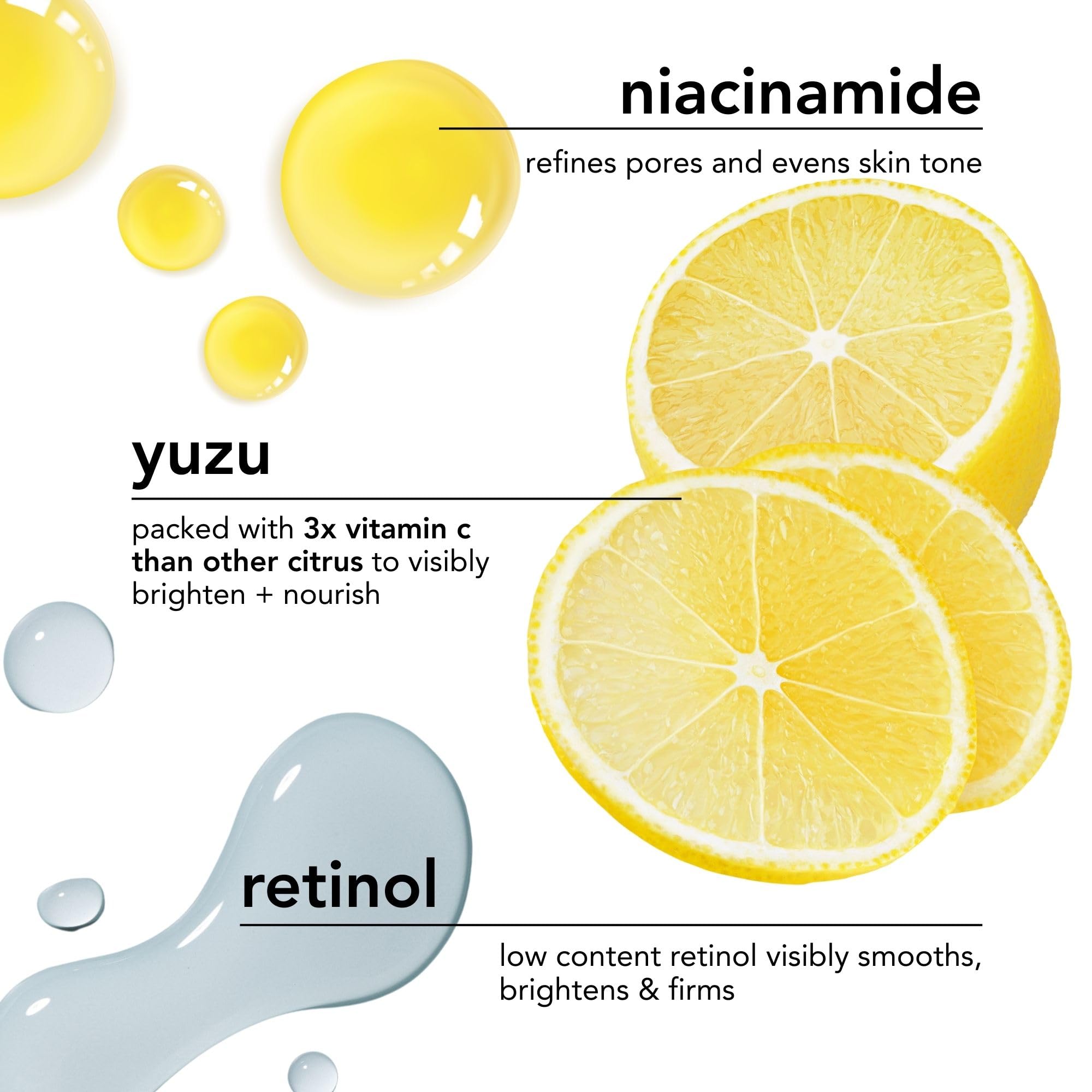 Saturday Skin Yuzu retinol low-dose bottle – gentle renewal.