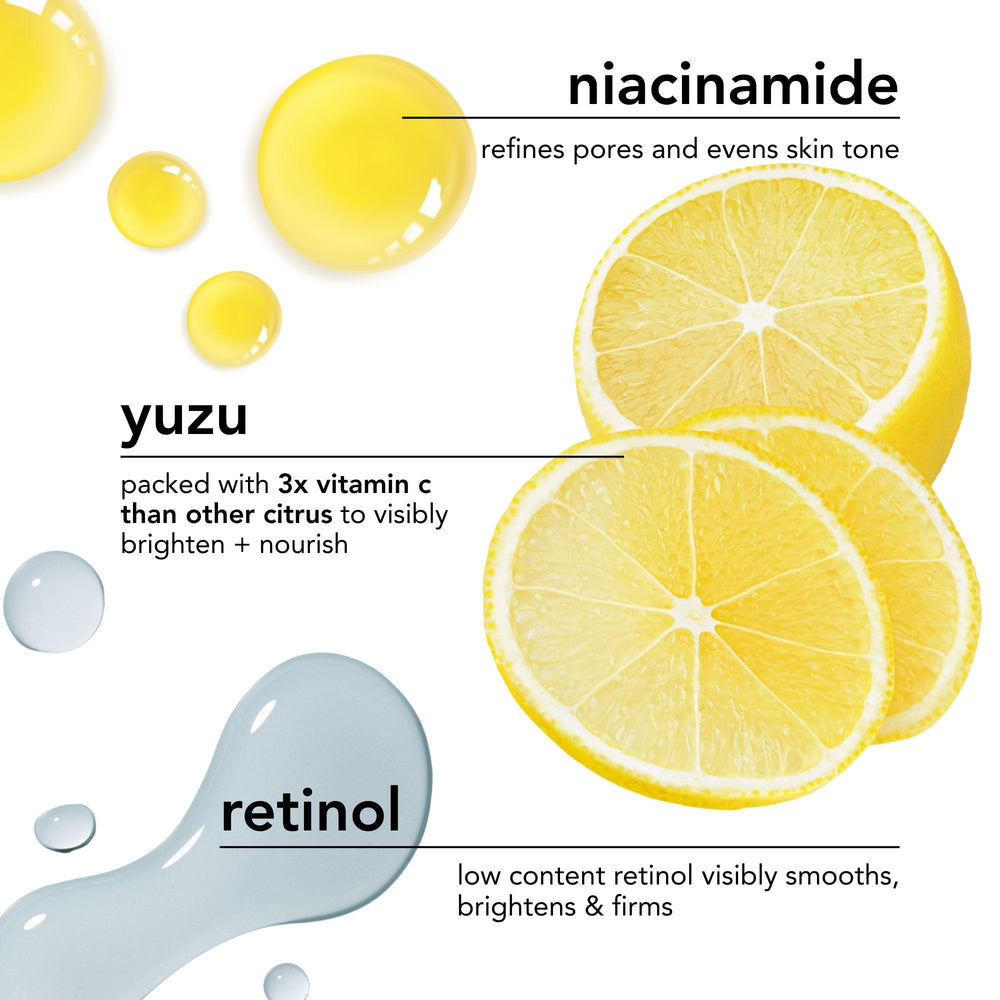 Saturday Skin Yuzu retinol low-dose bottle – gentle renewal.
