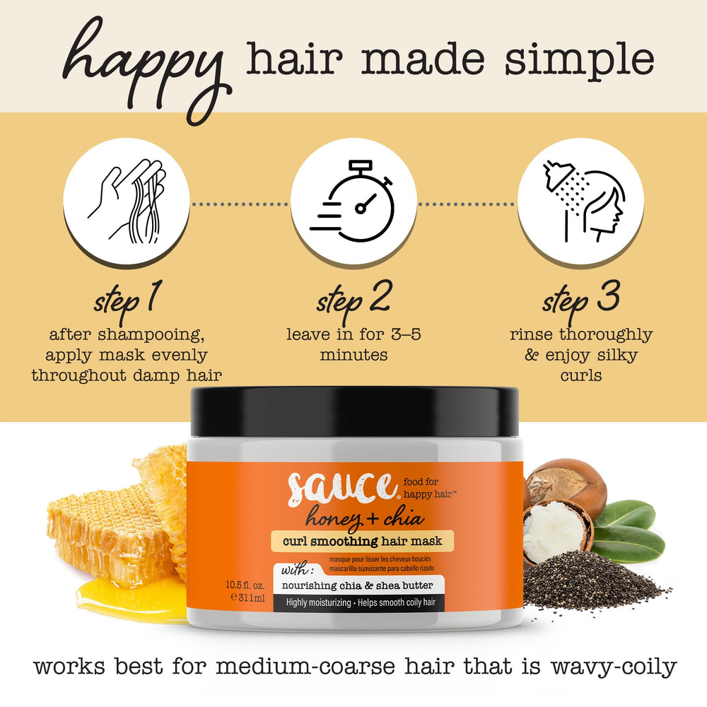 SAUCE BEAUTY Hair Mask Honey Chia slip aids detangling and styling for waves