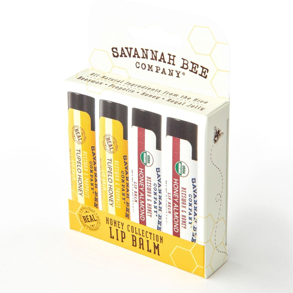 Savannah Bee branding on lip balm packaging for recognizable luxury.