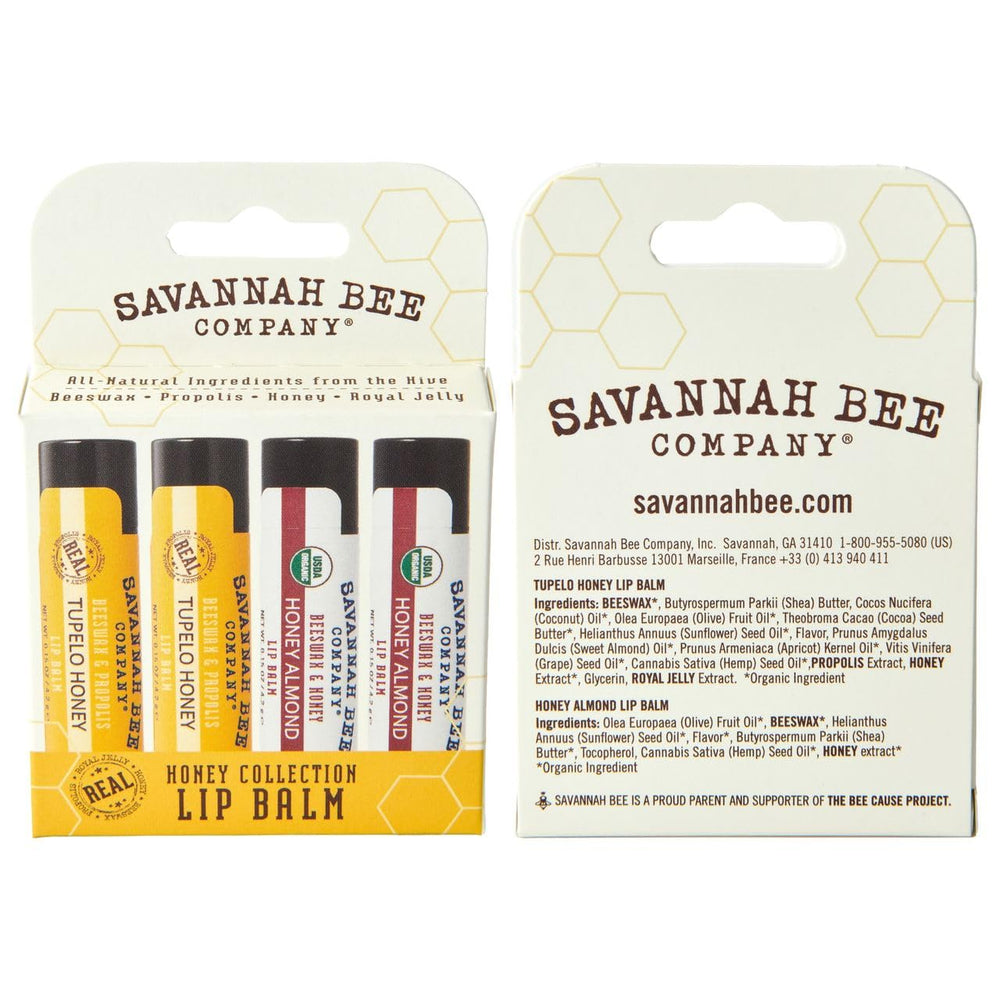 Savannah Bee Collection Lip Balm close-up reveals smooth, nourished lips.