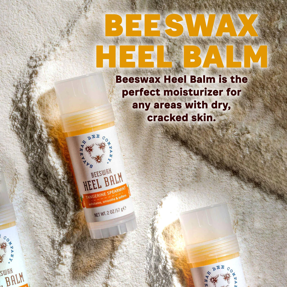 Savannah Bee Company Beeswax Heel Balm jar closeup highlighting rich texture.