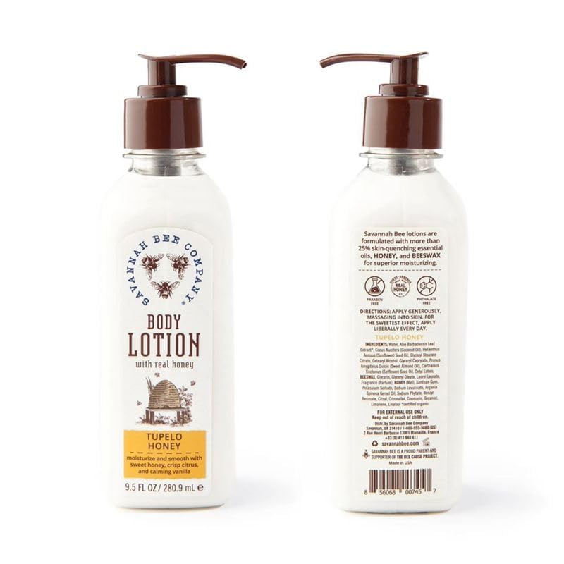 Savannah Bee Company Honey Body Lotion packaging highlights cruelty-free commitment