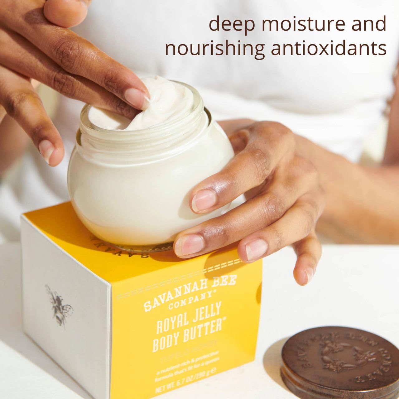 Savannah Bee Royal Jelly Body Butter glow on skin after application