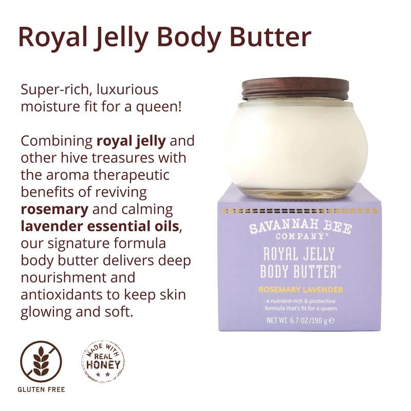 Savannah Bee Royal Jelly Body Butter application close-up shows smooth absorption.