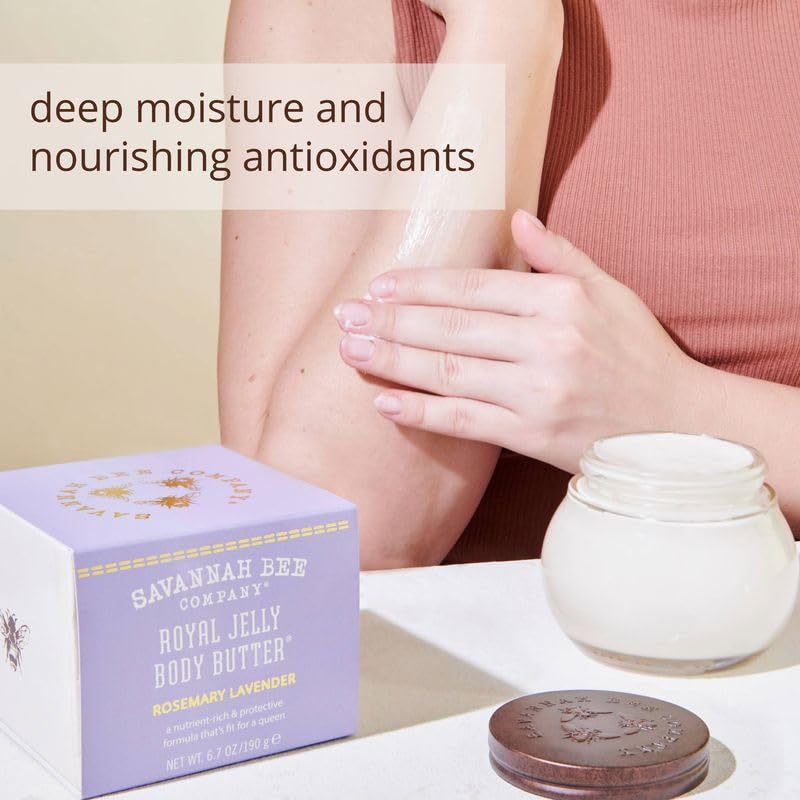 Gift-ready packaging showcases Savannah Bee body butter.