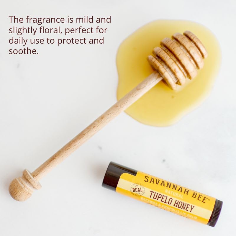 Savannah Bee Tupelo lip balm ingredients-closeup shows natural oils