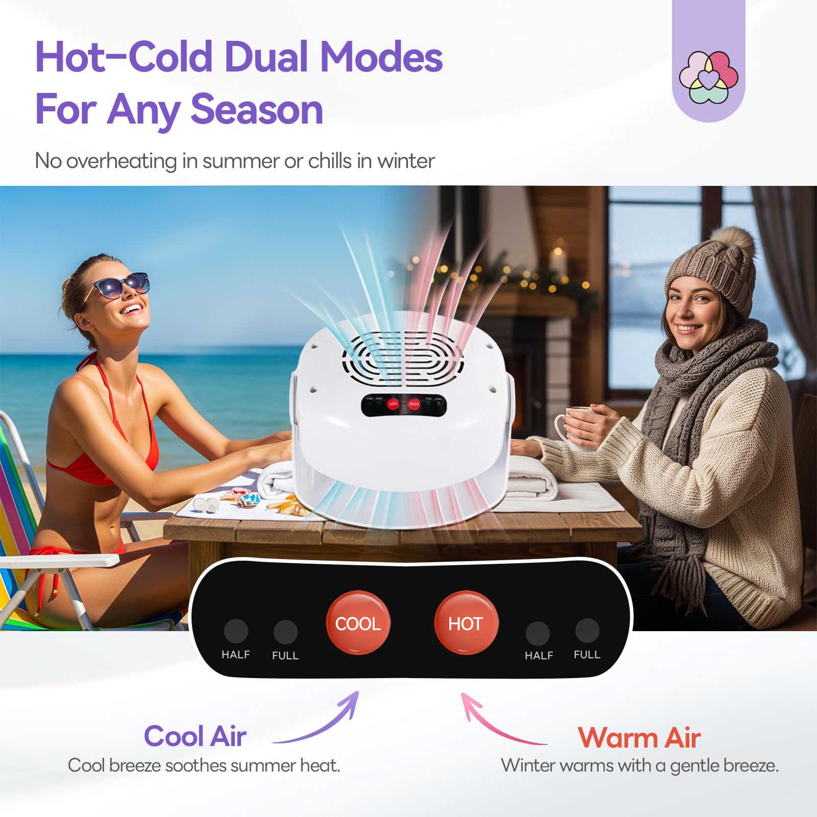 SAVILAND nail dryer cold wind mode provides quick, smooth polish drying