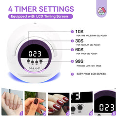 SAVILAND 72-led beads closeup lamp highlights full-spectrum curing for gel nails