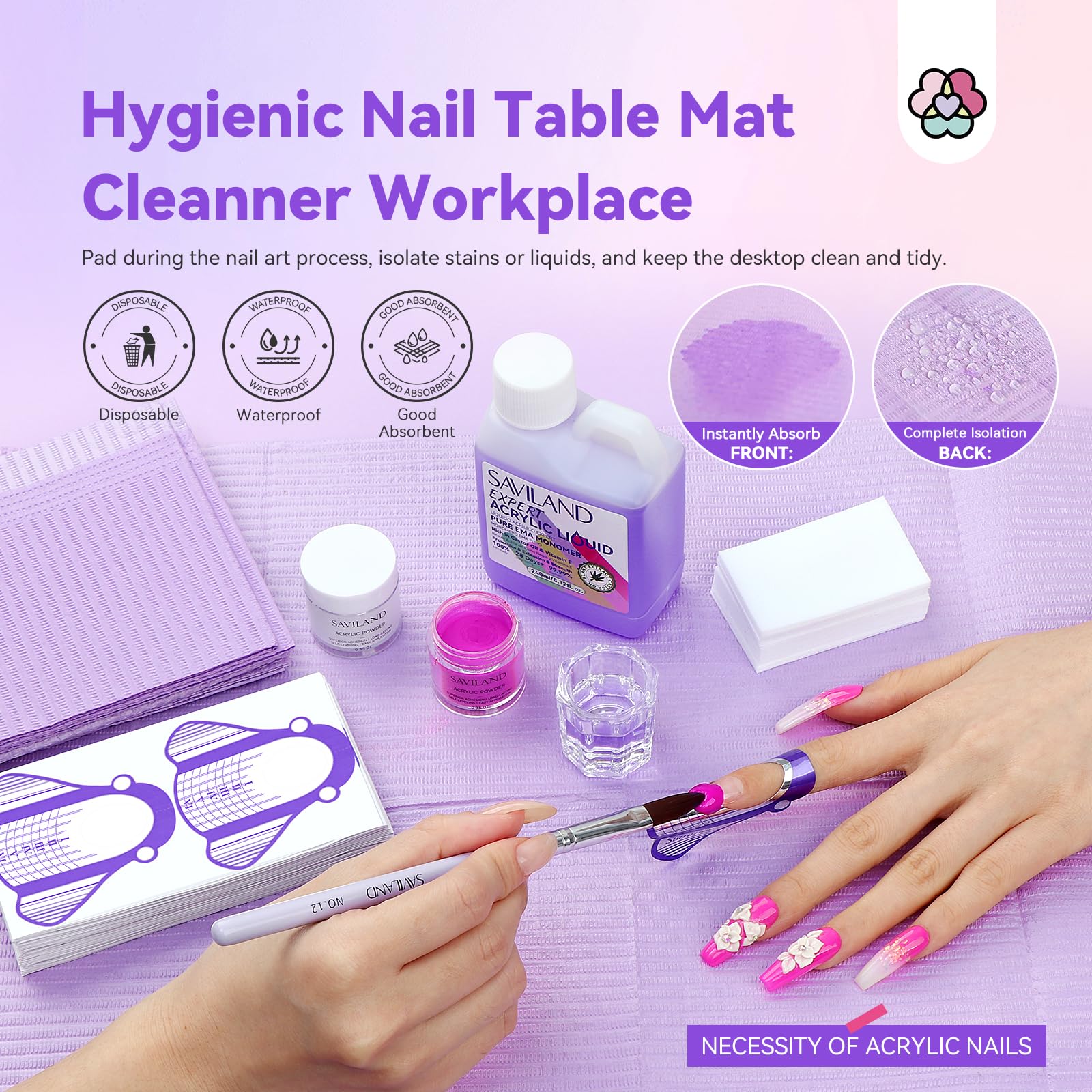 SAVILAND EMA acrylic forms image shows essential nail shape options for extensions