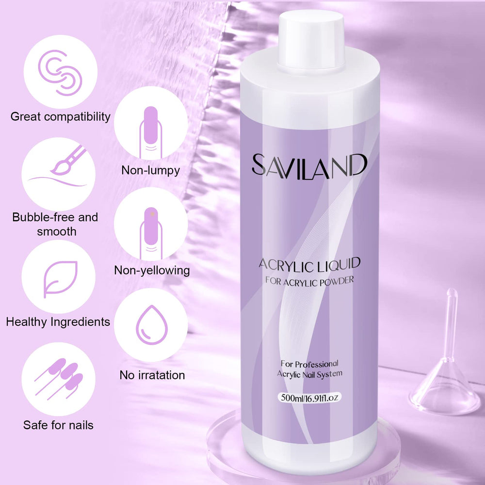 Saviland vegan cruelty-free symbol with acrylic liquid.