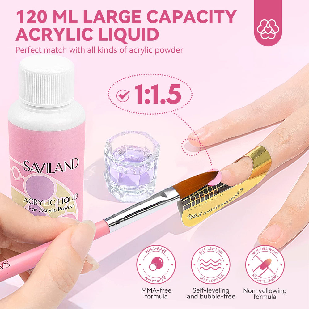 SAVILAND acrylic nail brushes 6/10/12 for precise application.