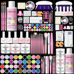 SAVILAND acrylic nail kit full set for beginners offering comprehensive at-home nail perfection.
