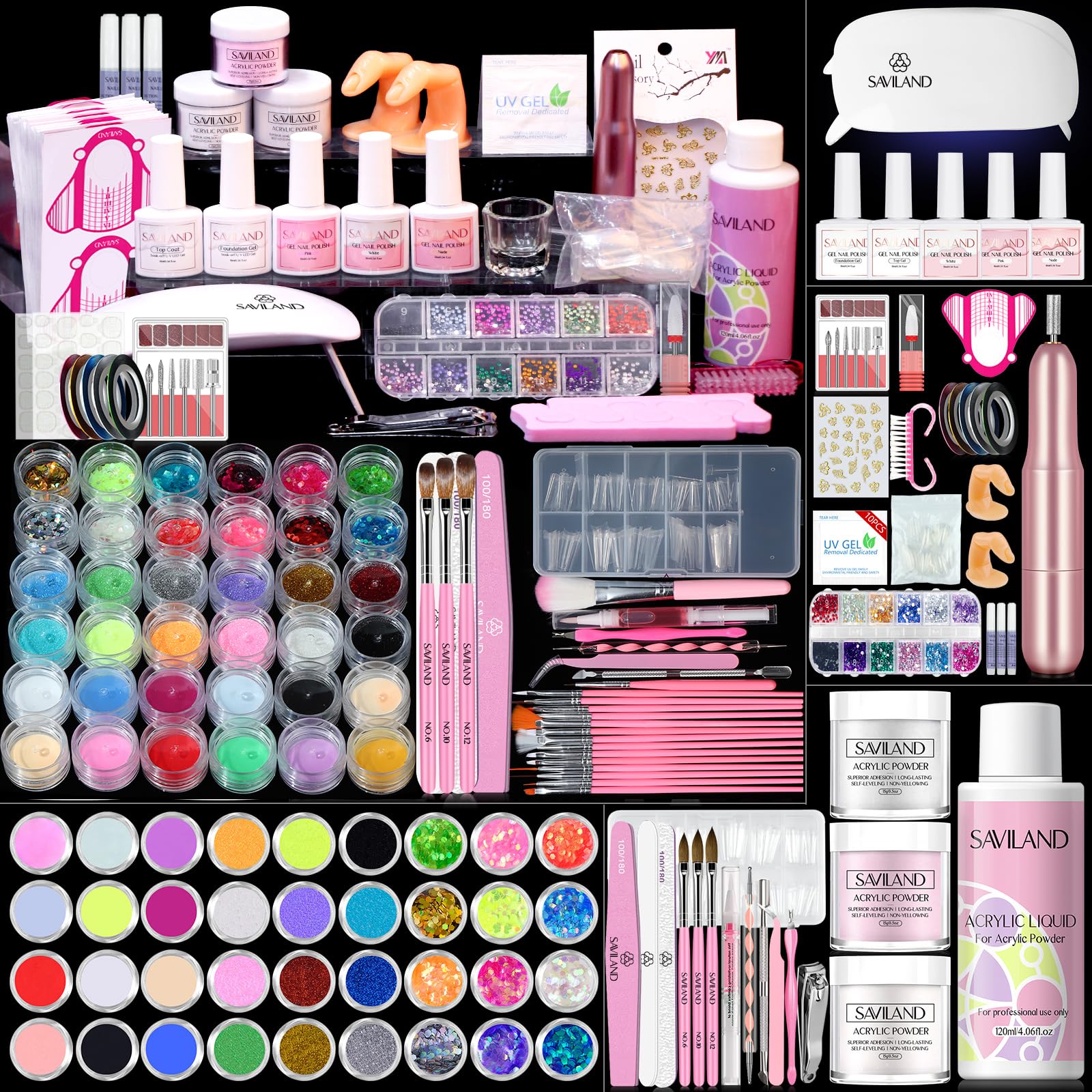 SAVILAND acrylic nail kit main set for at-home nail art exploration