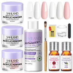 Saviland acrylic nail kit packaging for beginner home manicures