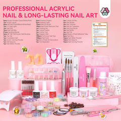 SAVILAND pink acrylic powder for durable, natural-looking nails.