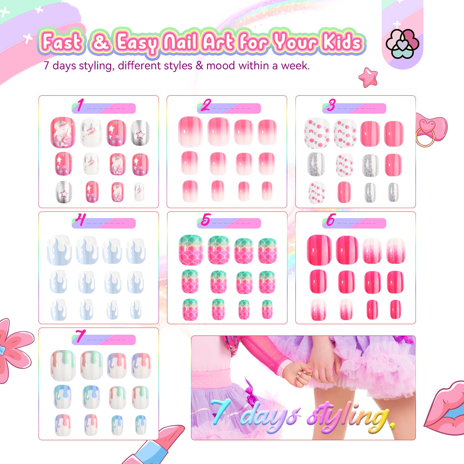 SAVILAND adhesive-back nails enable quick, mess-free application for easy kids' fashion moments