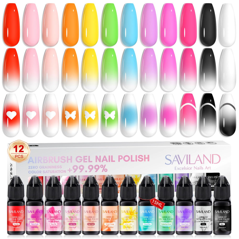 SAVILAND airbrush gel nail polish set packaging signals professional salon-ready kit