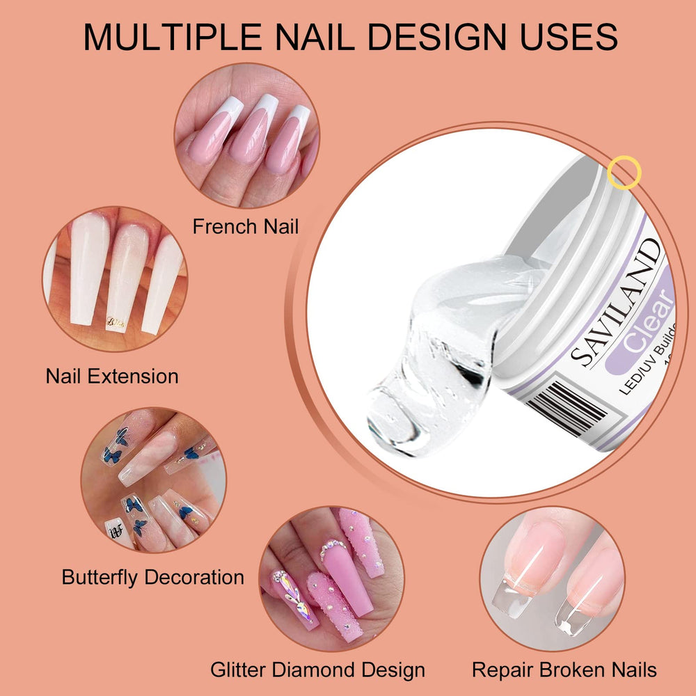 SAVILAND builder gel brush ensures precise application and clean lines.