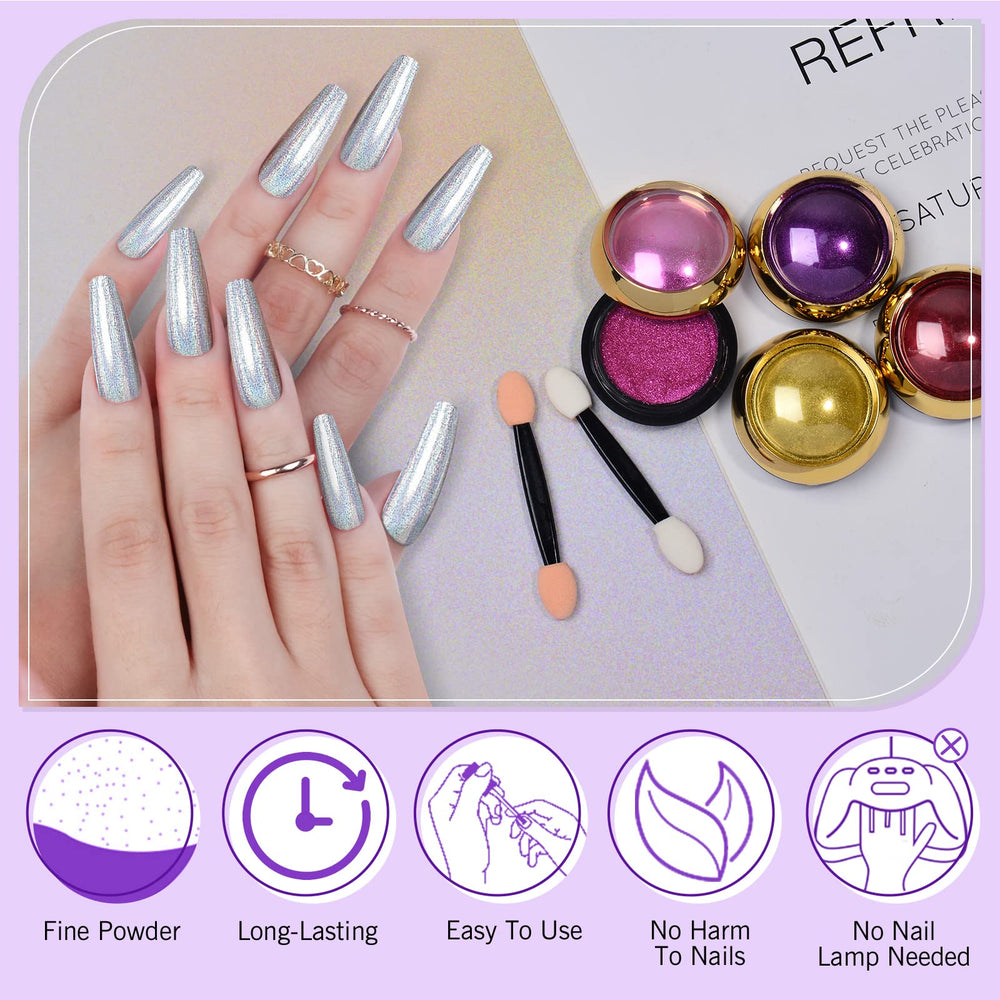 SAVILAND Chrome Nail Powder packaging and 24 jars highlights generous supply for many manicures.