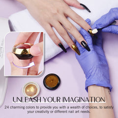 SAVILAND chrome powder palette swatch showcases metallic hues and smooth application.