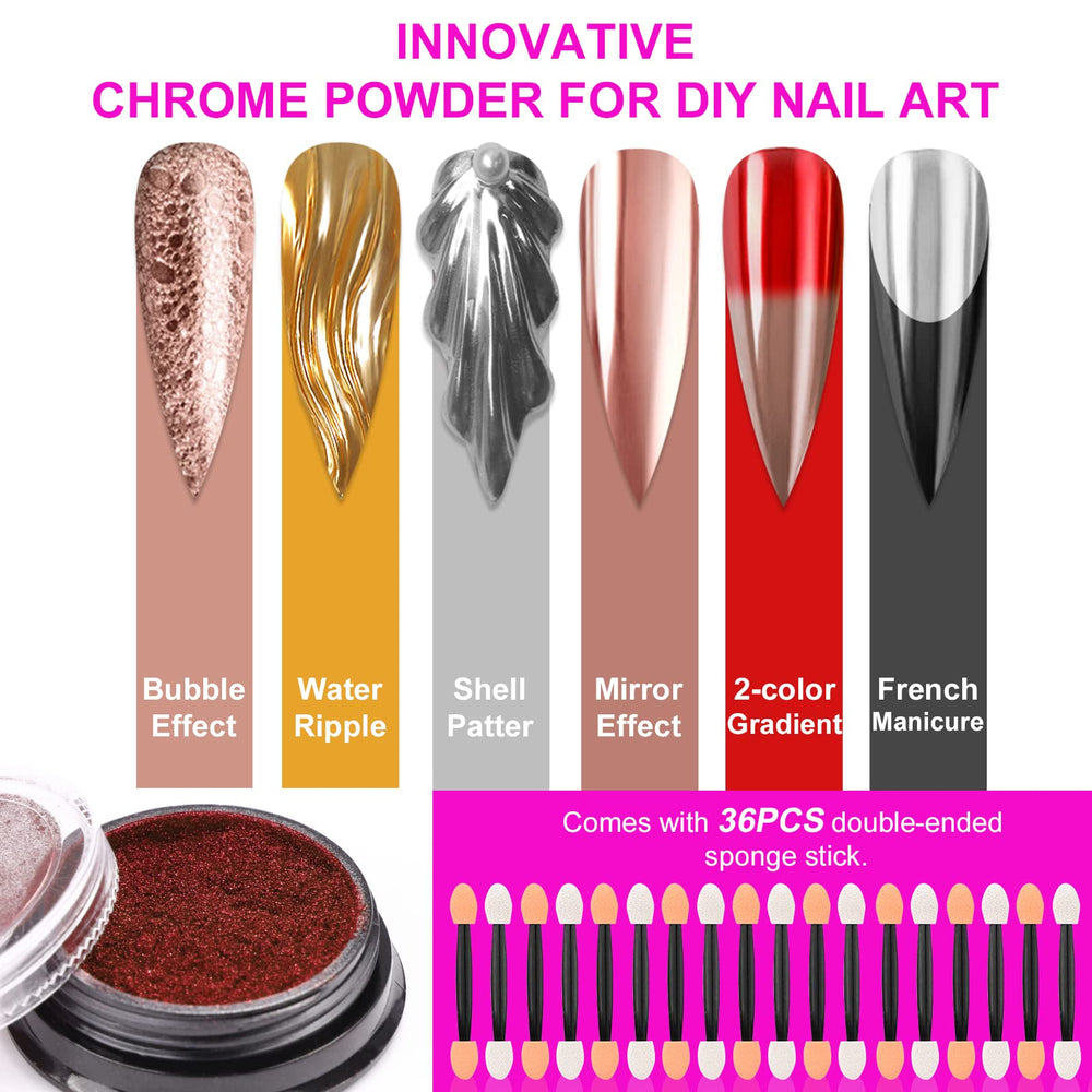 SAVILAND chrome powder set holographic finish creates shifting rainbow accents