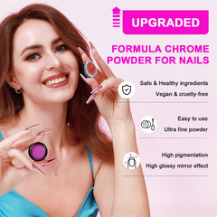 SAVILAND chrome nail powder set mermaid finish adds iridescent depth to nails