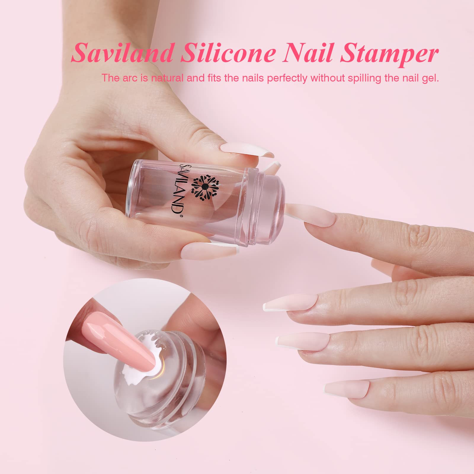SAVILAND cleaning-pad keeps stamper clean between uses.