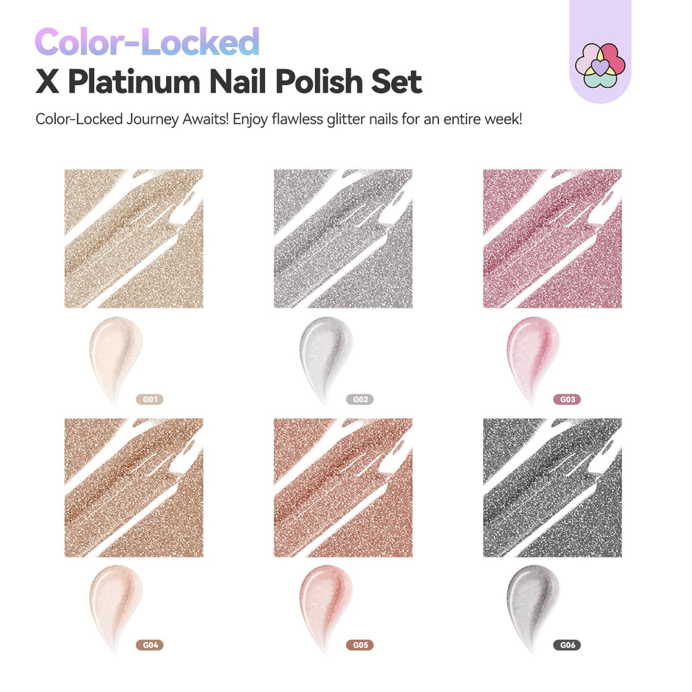 SAVILAND Color Artistry glitter champagne shade ready for party-ready nails with quick-dry formula