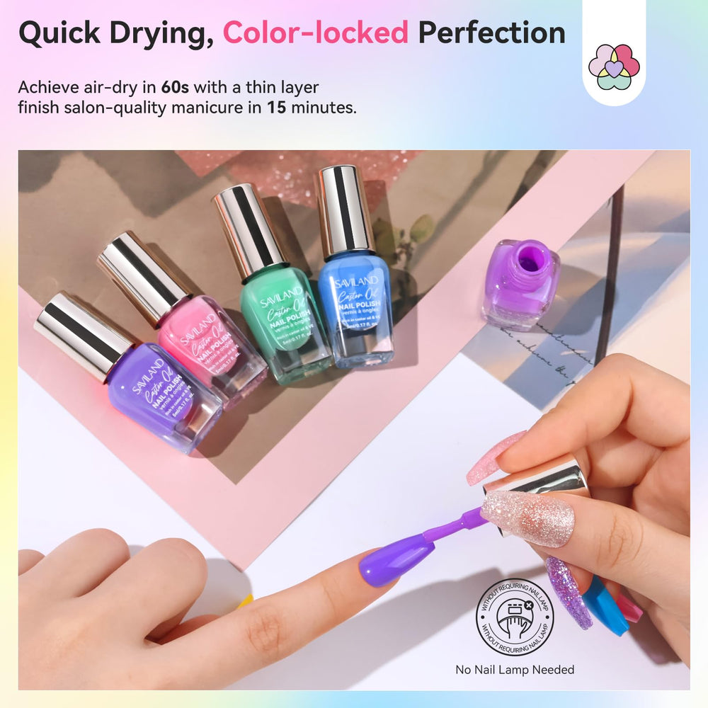 SAVILAND Color Artistry Nail Polish Set castor oil vitamin E nourishes nails.