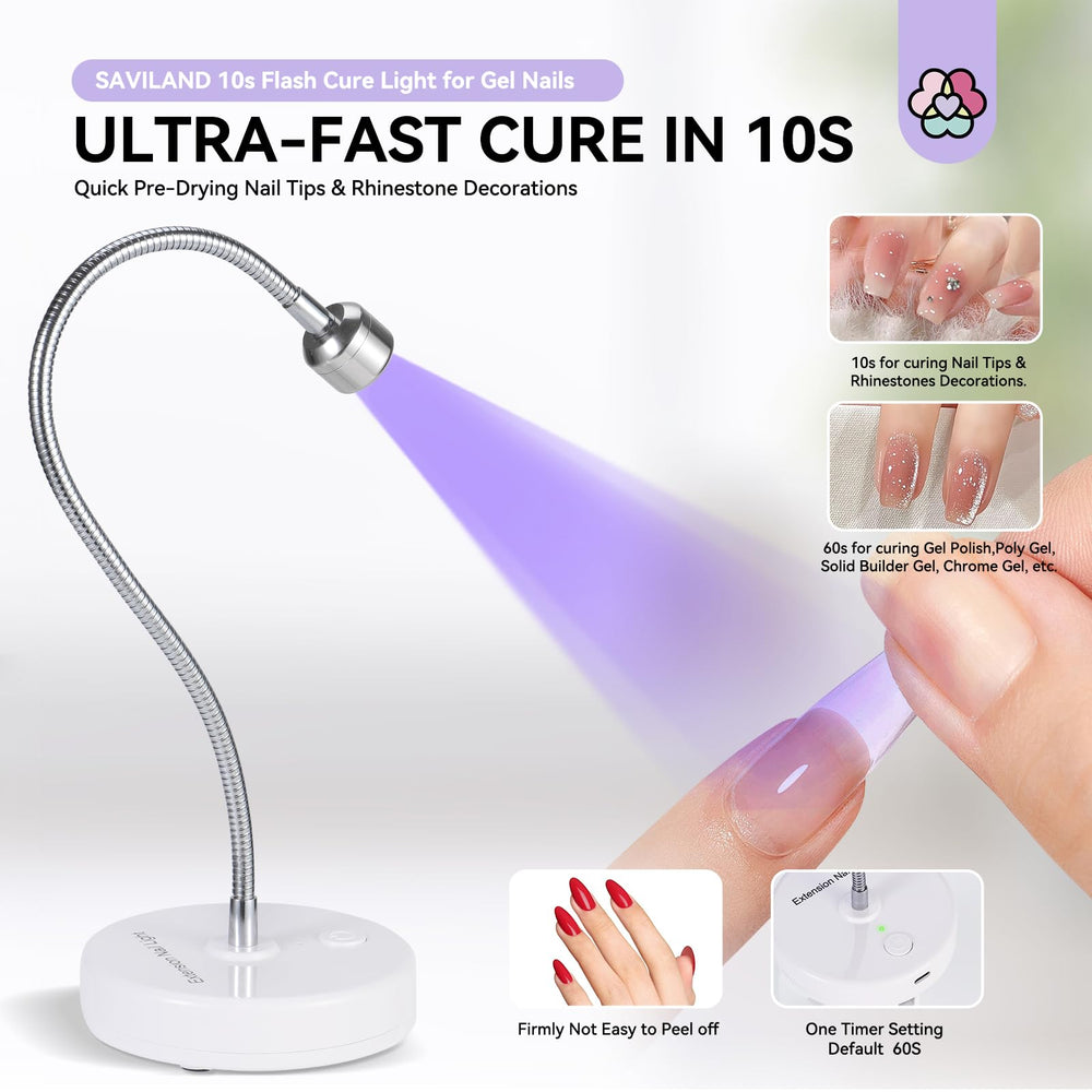 SAVILAND cordless portable nail lamp for on-the-go manicures.