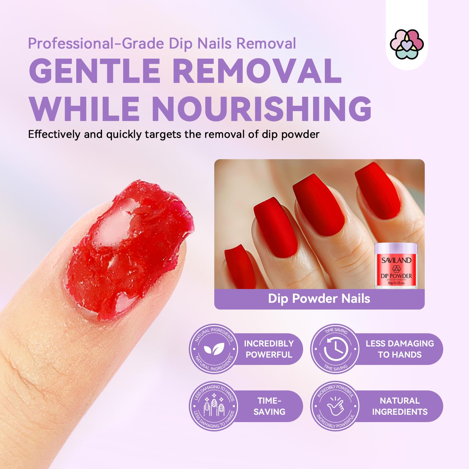 SAVILAND Cuticle Pusher helps gentle residue scraping.