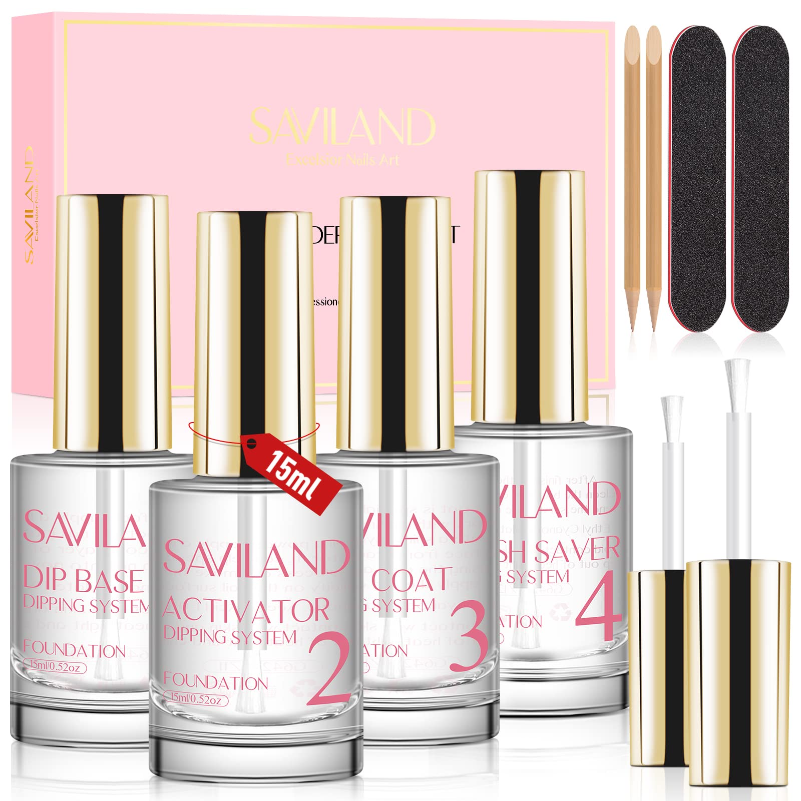 SAVILAND Dip Powder Liquid Set box packaging for organized at‑home nail projects
