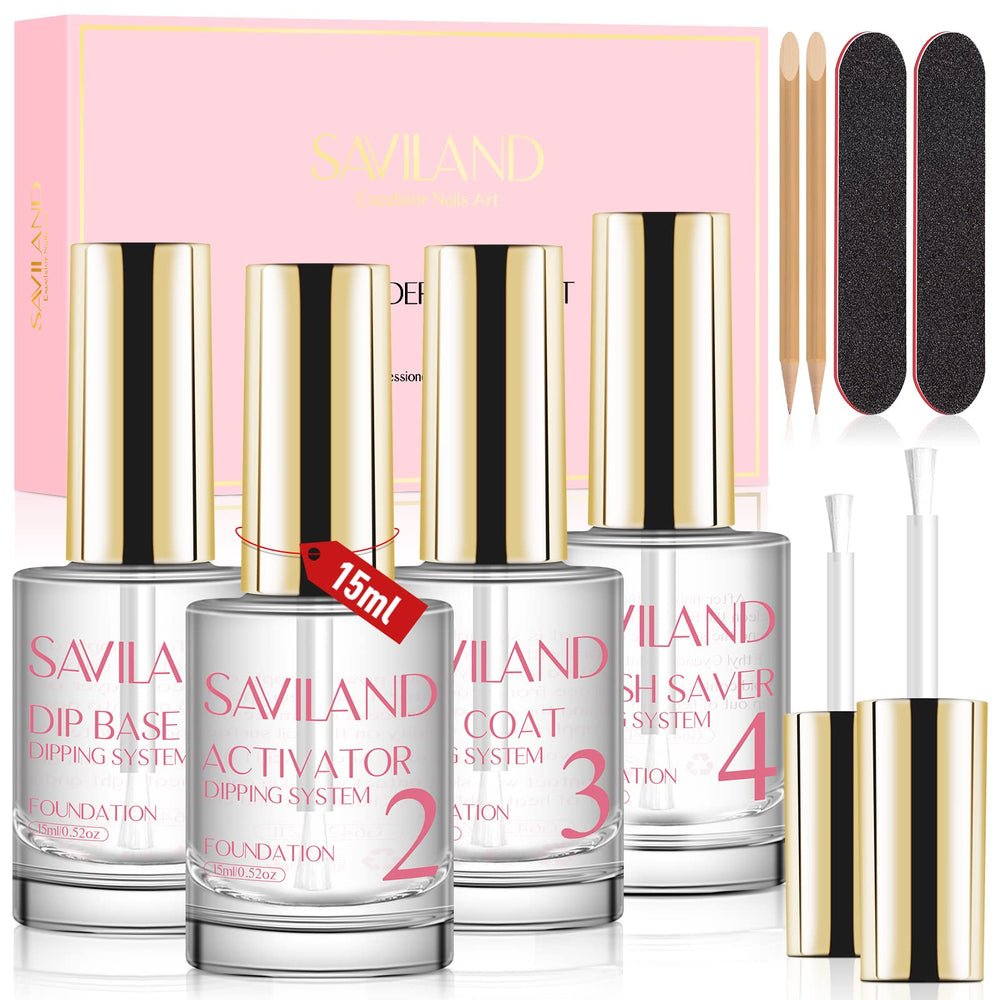 SAVILAND Dip Powder Liquid Set box packaging for organized at‑home nail projects