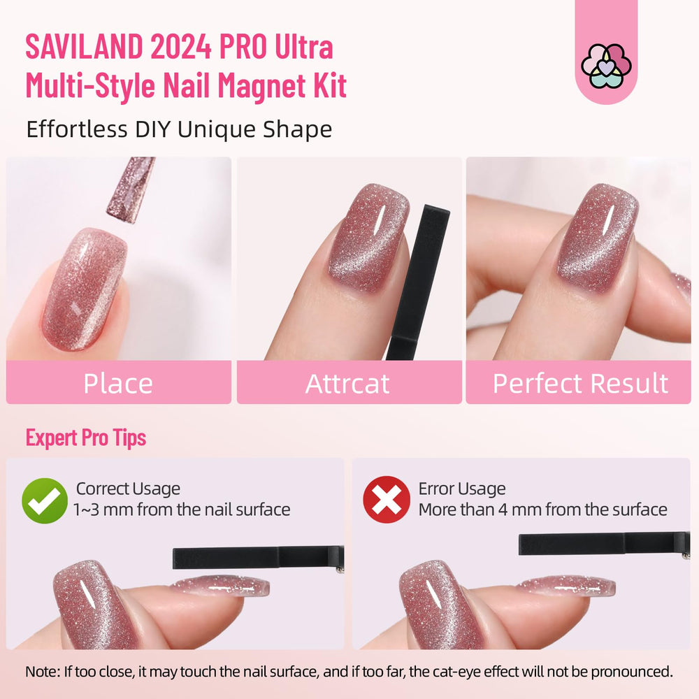 SAVILAND 3D magnetic stick enables vivid depth and unique nail art finishes.