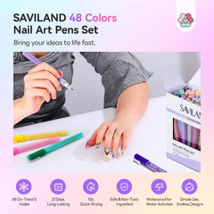 SAVILAND Essentials nail art pens tip close-up highlights fine lines for precise detailing.