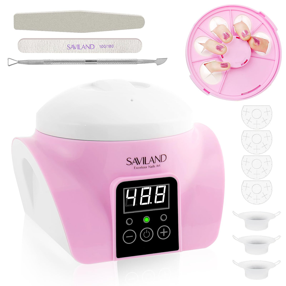 SAVILAND Essentials nail remover machine front view for home-use salon-grade results.