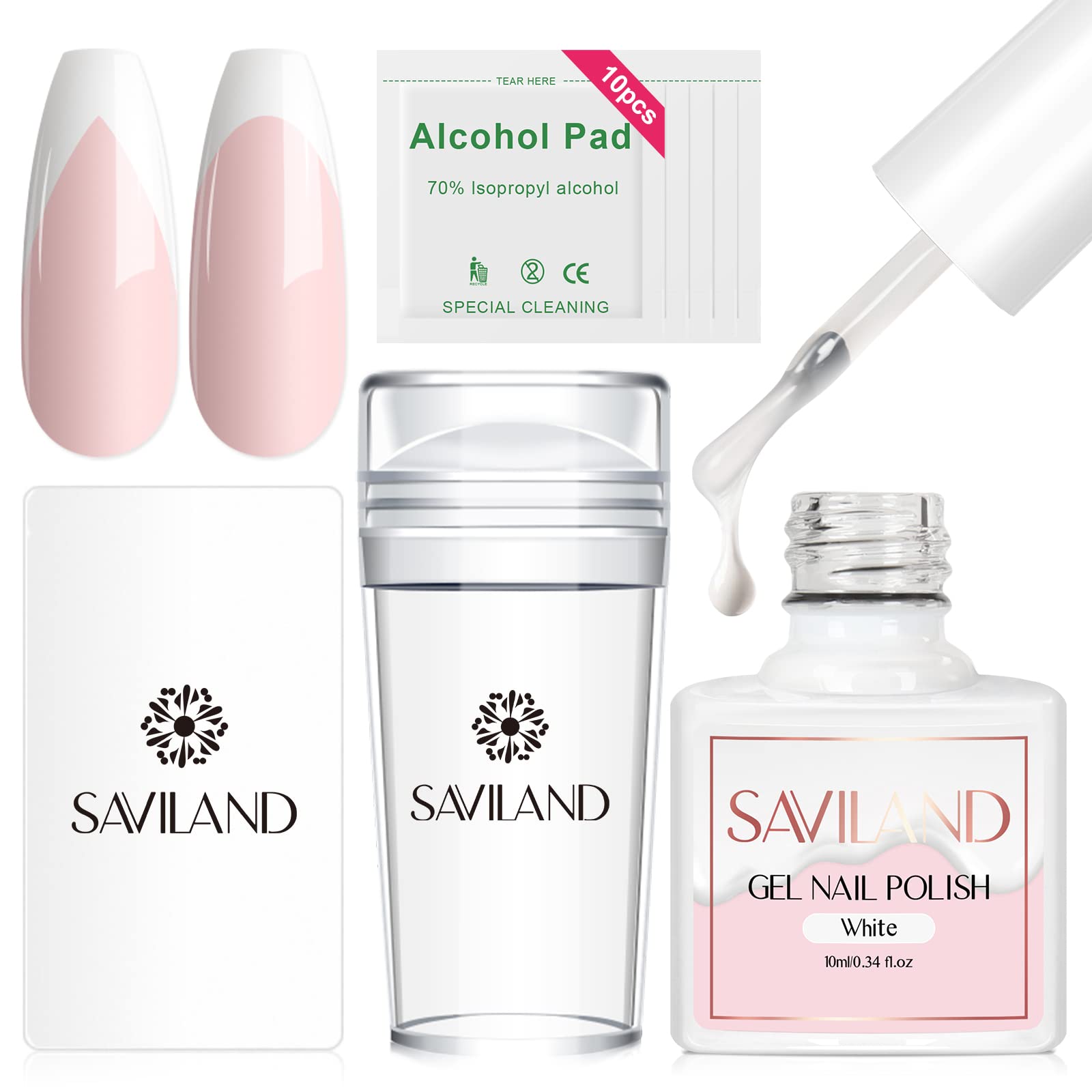 SAVILAND french-nail-stamper-kit enables effortless at-home manicure.