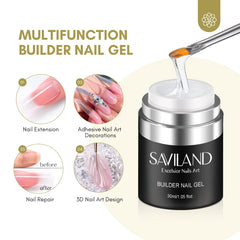 Incluye formas de uñas y brocha SAVILAND para aplicación precisa