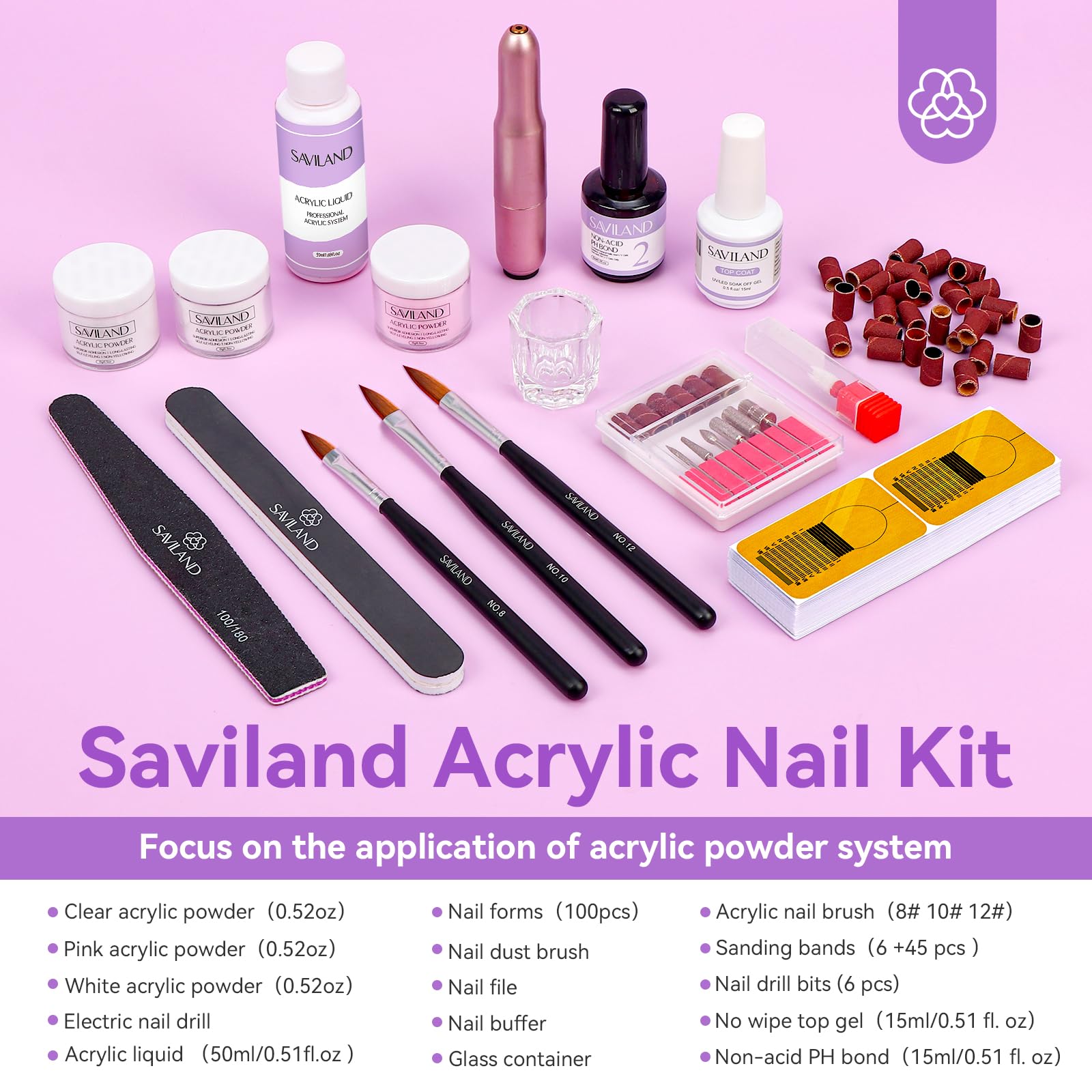 SAVILAND home salon workspace highlighting all-in-one nail kit convenience.