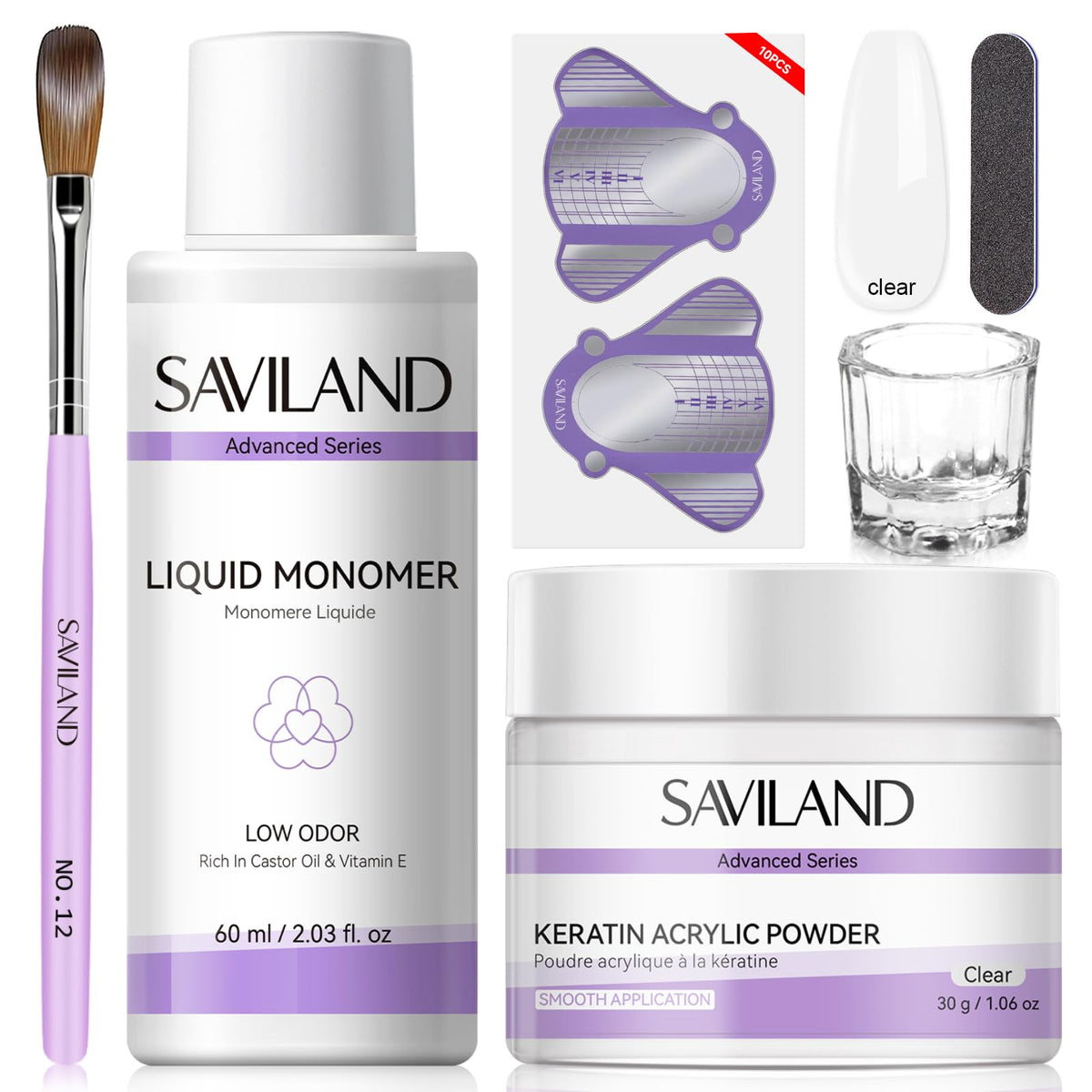 SAVILAND kit acrílico uñas principiantes: todo en uno para empezar