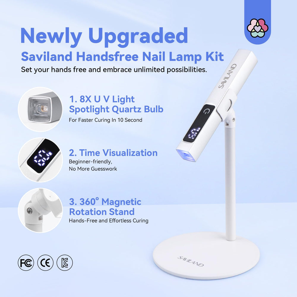 SAVILAND LED U V Light on a 360-degree rotation base for flexible positioning.