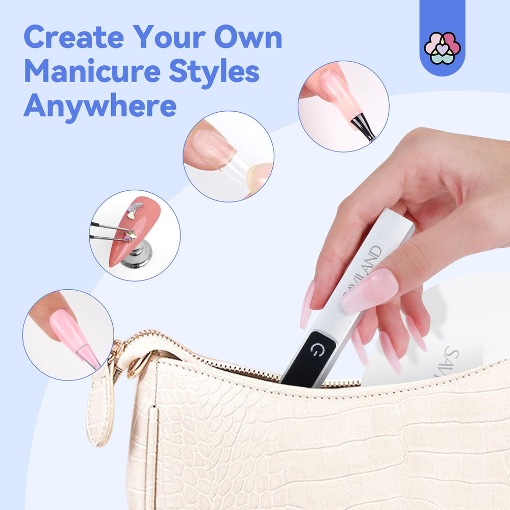 SAVILAND LED U V Light is USB rechargeable and cordless for home DIY manicures.