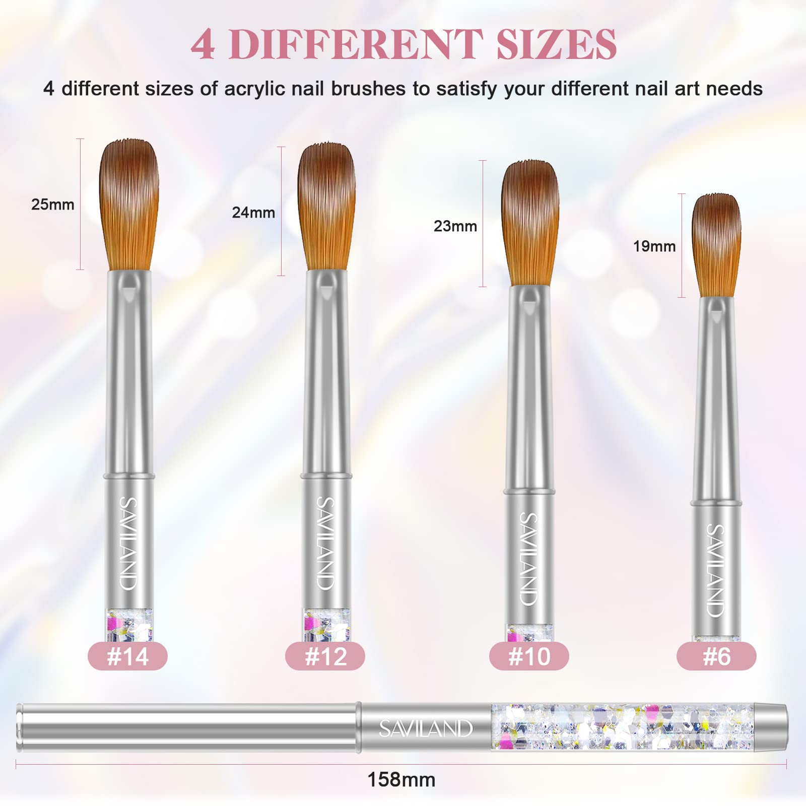 SAVILAND nail-art studio setup with 3D carving tools and silver-handled brushes.